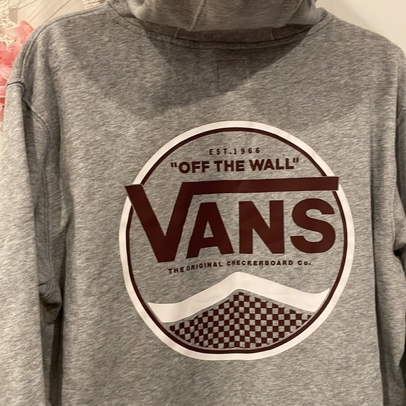 VANS SIDE STRIPE PULLOVER HOODIE Men’s Grey Maroon - Picture 6 of 6